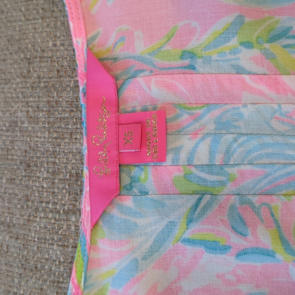 Lilly Pulitzer Hollie Tunic Pink and Blue Floral Dress XS - Picture 5 of 15